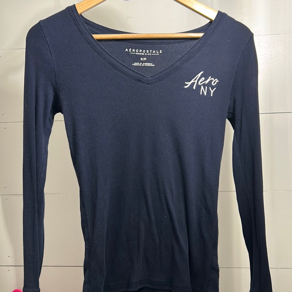 Aero V neck Long sleeve, navy blue